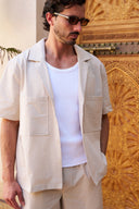 Seersucker Short Sleeve Shirt - Oat