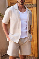 Seersucker Short Sleeve Shirt - Oat