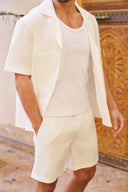 Seersucker Short Sleeve Shirt - White