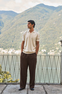 Soleil Knitted Shortsleeve Polo – Oat