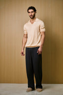 Creme Knitted Short Sleeve Polo – Butter